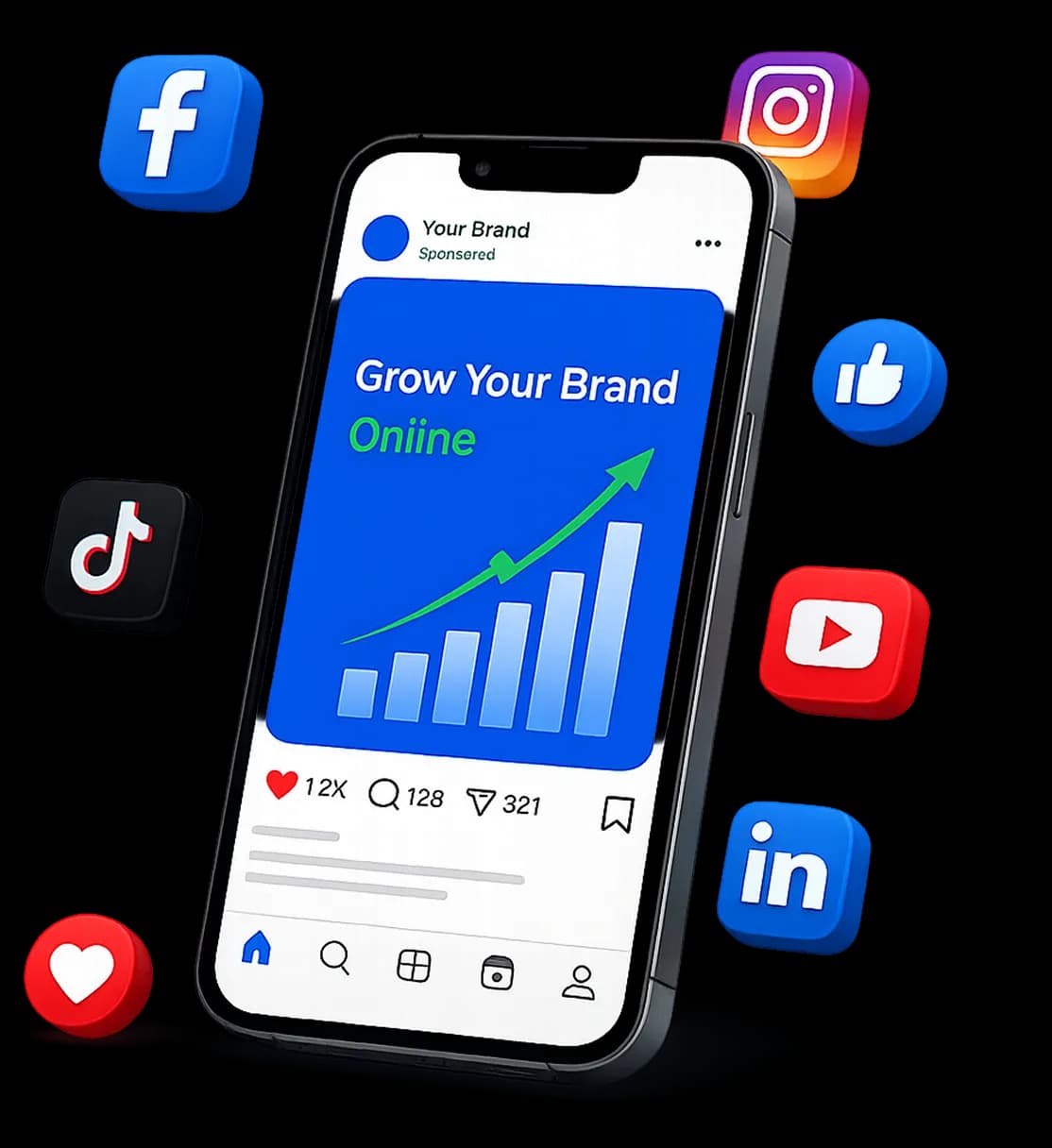Transition paid campaign analytics mobile dashboard mockup