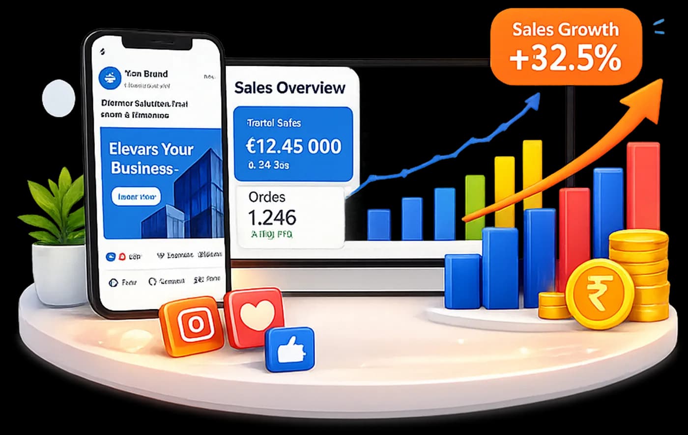 Digital Marketing Campaign Performance Metrics Mockup
