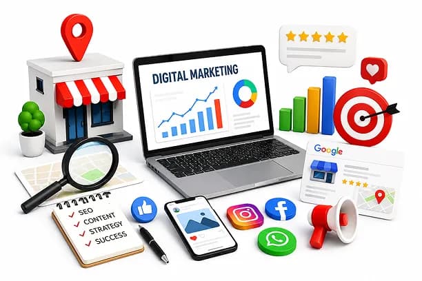 3D Marketing Shop Illustration