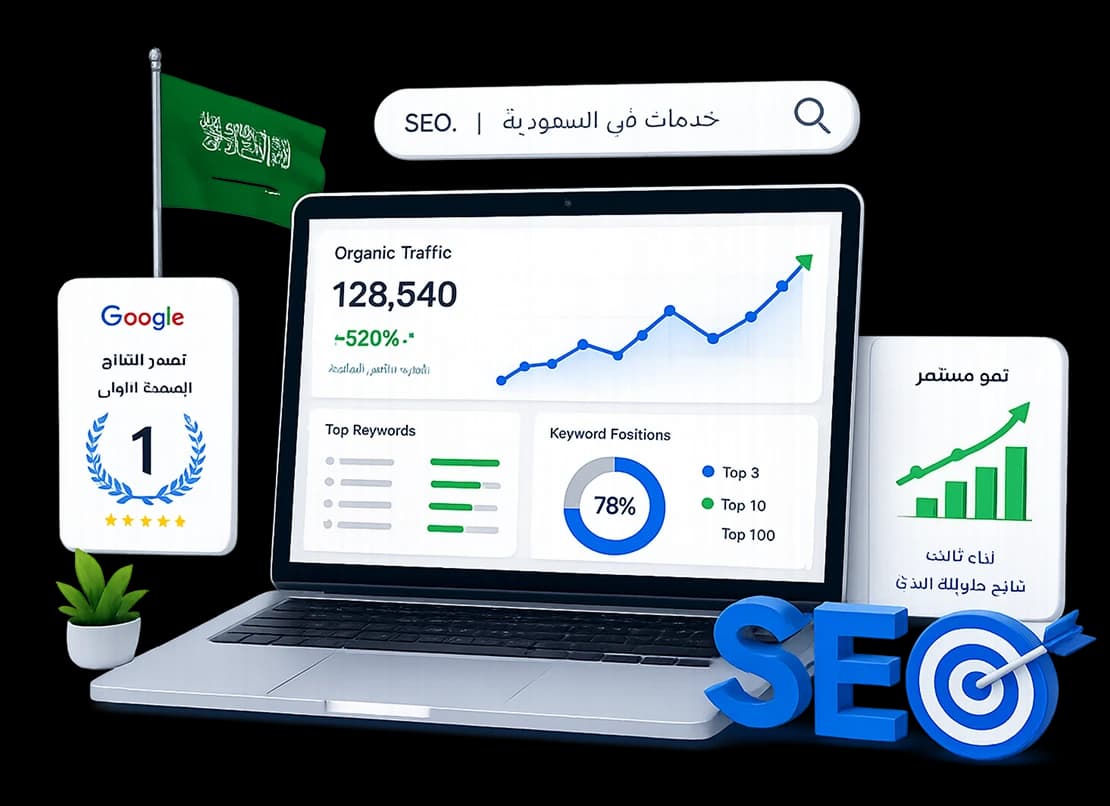 Google Search Engine Optimization Traffic Growth Mockup