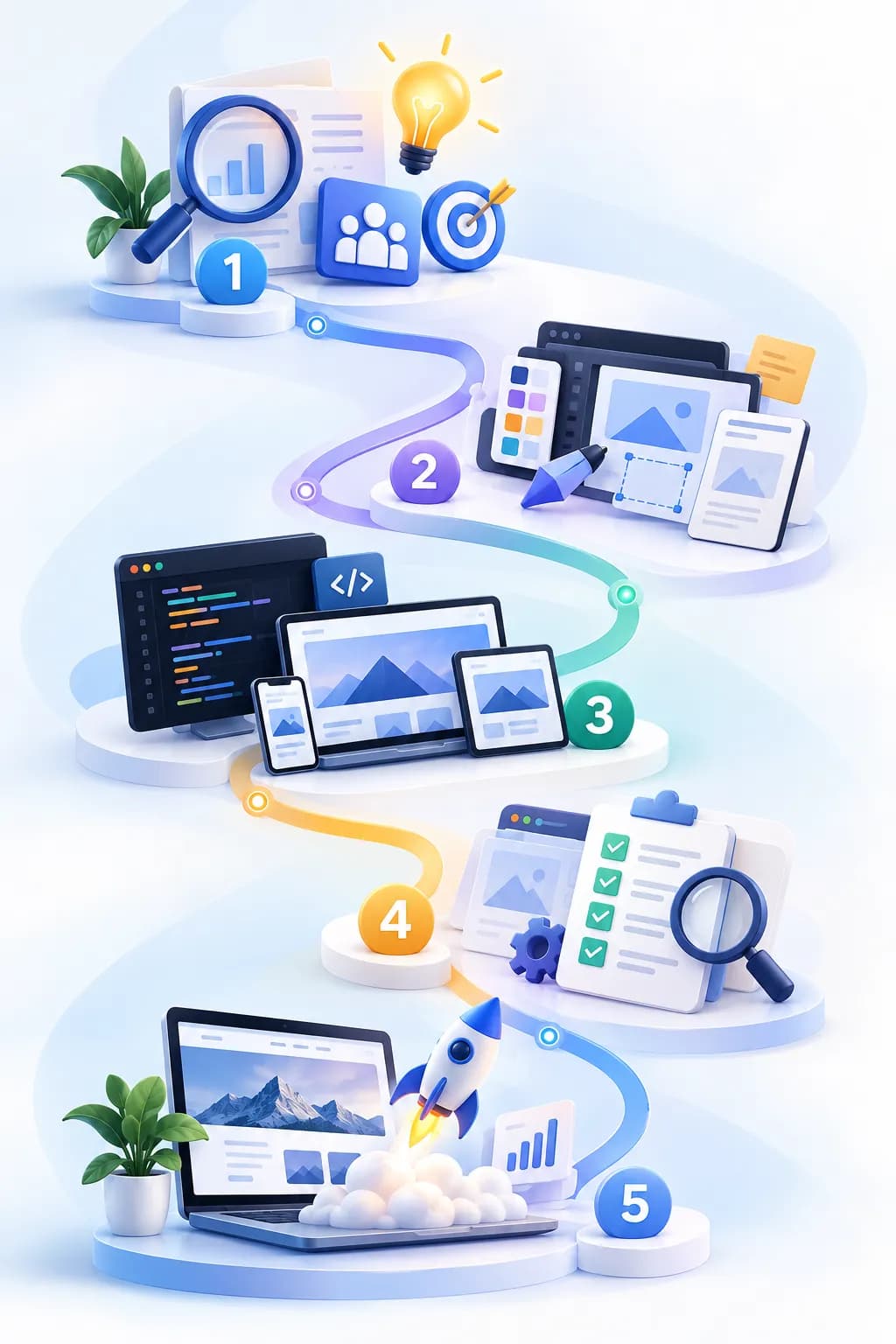 مراحل تطوير وتصميم موقع الشركات التعريفي