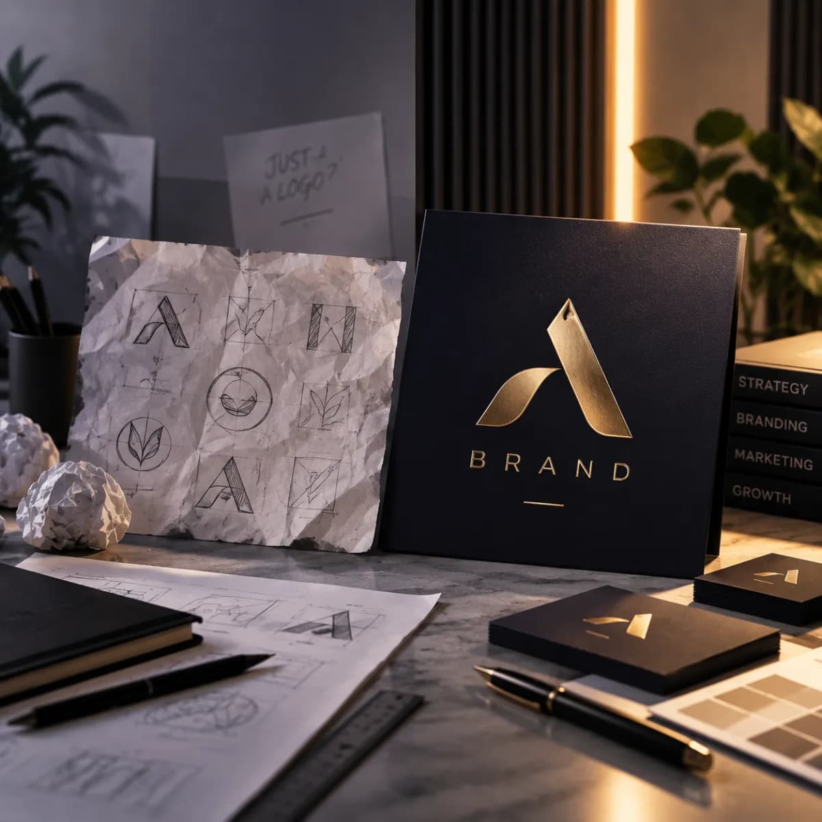 تصميم شعار احترافي يمثل أصلًا تجاريًا للعلامة